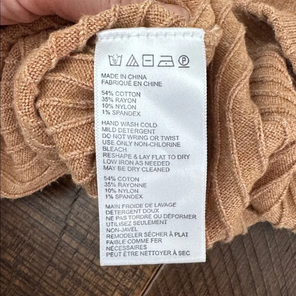 Free People Skyline Midi Skirt Beige Rib Knit Sweater Pull On Camel Tan - Picture 8 of 9